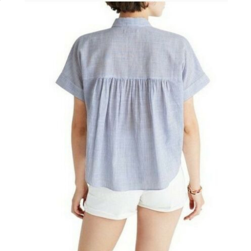 Madewell Striped Shirt w/Embroidery, Large - Picture 6 of 6